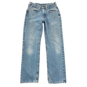 Carhartt Relaxed Fit Denim Jeans Light Wash Straight Leg Workwear Utility 29x30